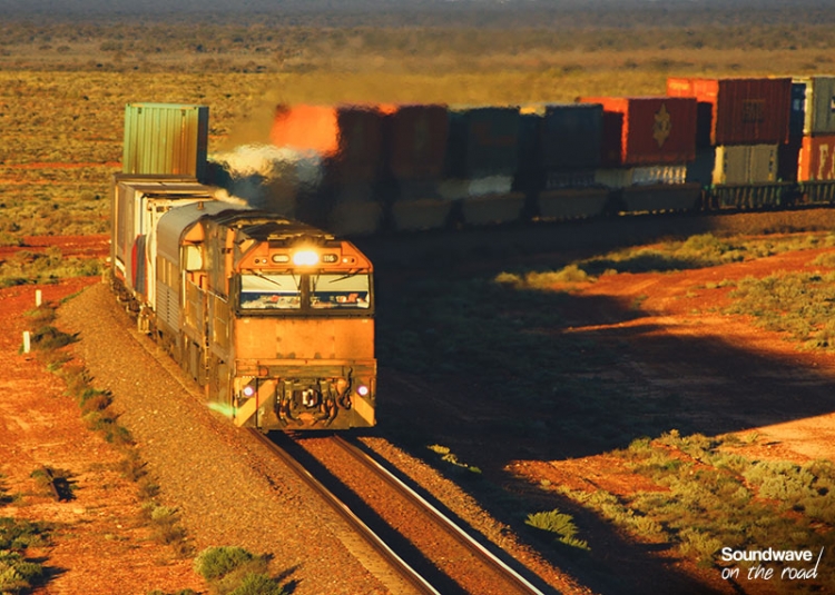 Train De Marchandises Dans Le Désert Australien