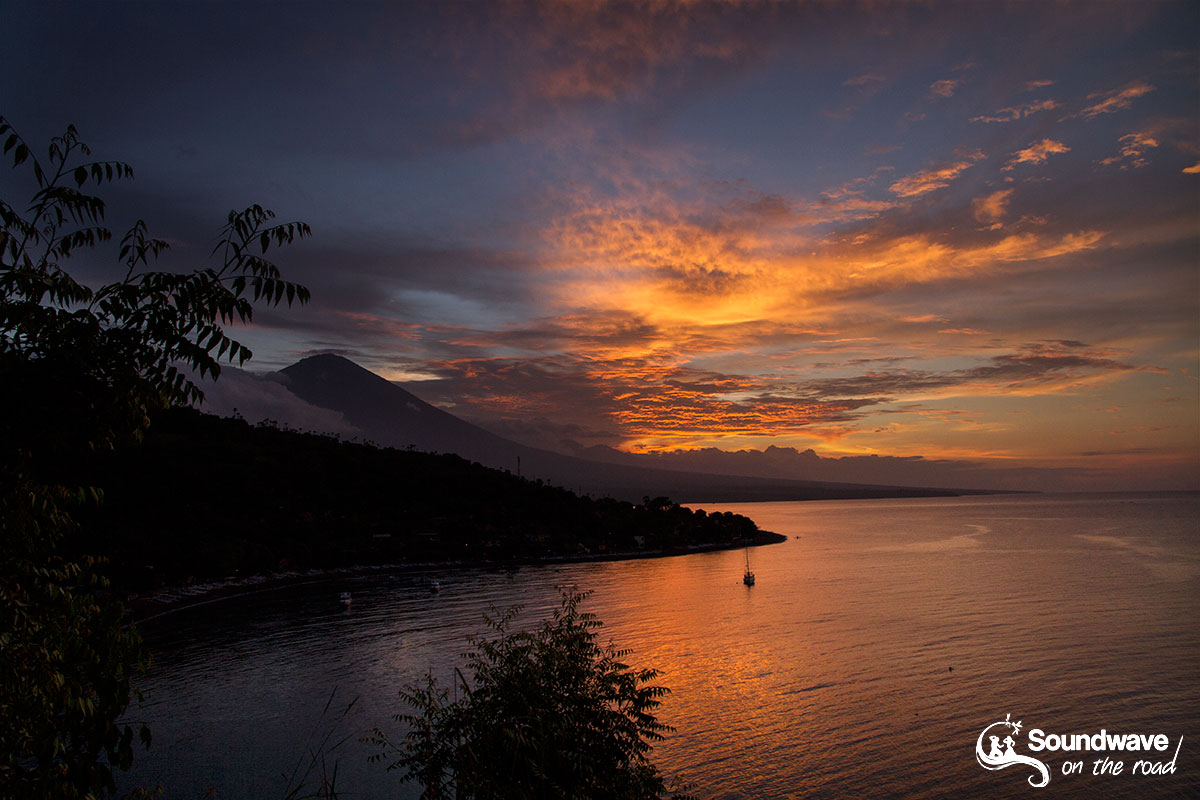 Amazing sunset in Amed, Bali, Indonesia
