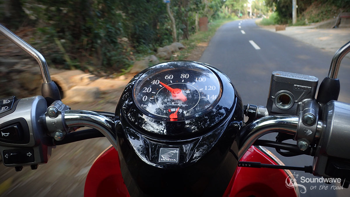 Riding a motorbike in Bali
