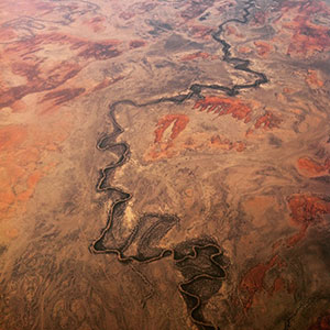Flight over the australian outback