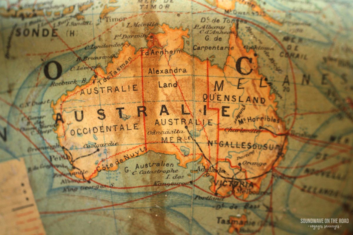 Vintage map of Australia - Soundwave on the road