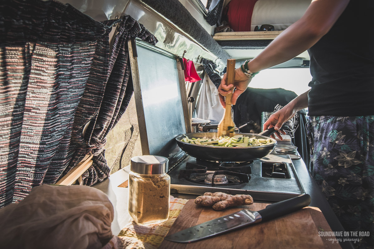 Cooking organic in our campervan